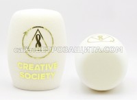 Wind shield for microphone with Creative Society logo