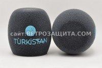 Windscreen for Sennheiser MD42 microphone with Turkistan TV logo