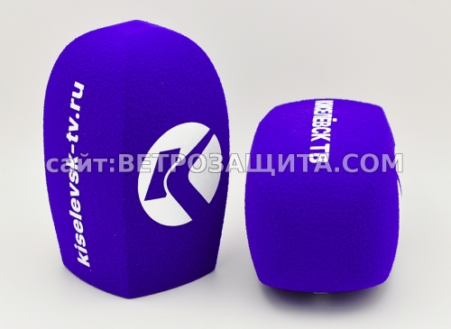 Wind protection for the Sennheiser E 835 microphone with the Kiselevsk Ветрозащита для микрофона Sennheiser E 835 с логотипом ТРК Киселевск