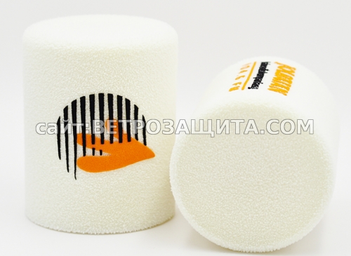 Rode podmic microphone windscreen with Jolbaian 104.6 FM logo