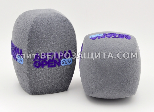 Ветрозащита для микрофона Sennheiser E 965 с логотипом ASTANA OPEN Wind protection for the Sennheiser E 965 microphone with the ASTANA OP