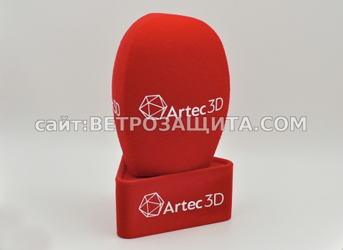 Microphone windscreen with triangular microphone cube and Artek logo Ветрозащита для микрофона с кубиком трёхгранным для микрофона и логоти