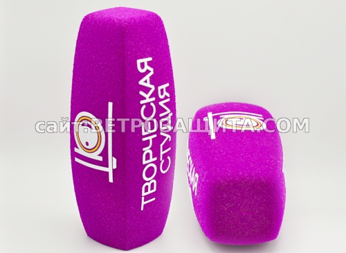 Ветрозащита модель X29 для микрофона Sennheiser E 845 с логотипом Твор Wind protection Model X29 for Sennheiser E 845 microphone with Creativ