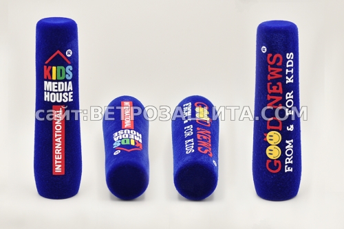 Windproof microphone with Kids media house logo