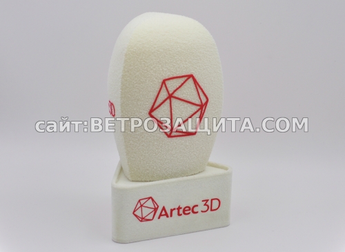 Ветрозащита для микрофона с кубиком YK100 трёхгранным для микрофона и Microphone windscreen with triangular microphone cube and Artek logo