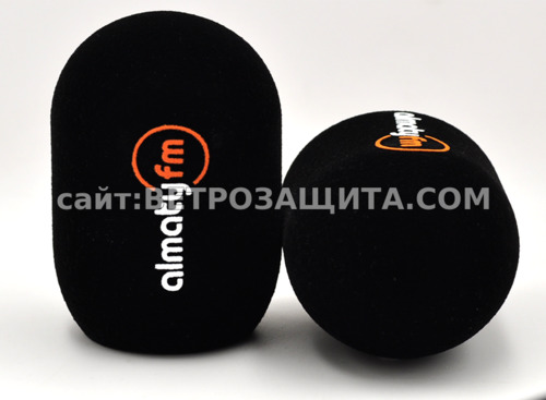 Ветрозащита для микрофона Shure SM7B с логотипом Almaty FM