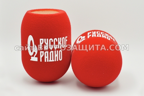 Windscreen for microphone NeumannBCM705 with Russian Radio logo