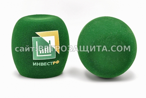 Windscreen for microphone with INVEST RF logo