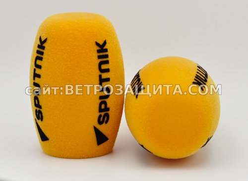 Ветрозащита для микрофона Sennheiser MD 42 с логотипом Спутник ТВ Wind protection for the Sennheiser MD 42 microphone with the Sputnik T
